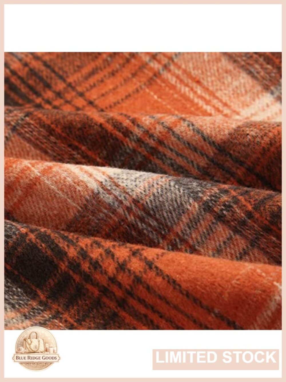High Waisted Wool Plaid A-Line Long Maxi Skirt with Pockets - Picture 5 of 6
